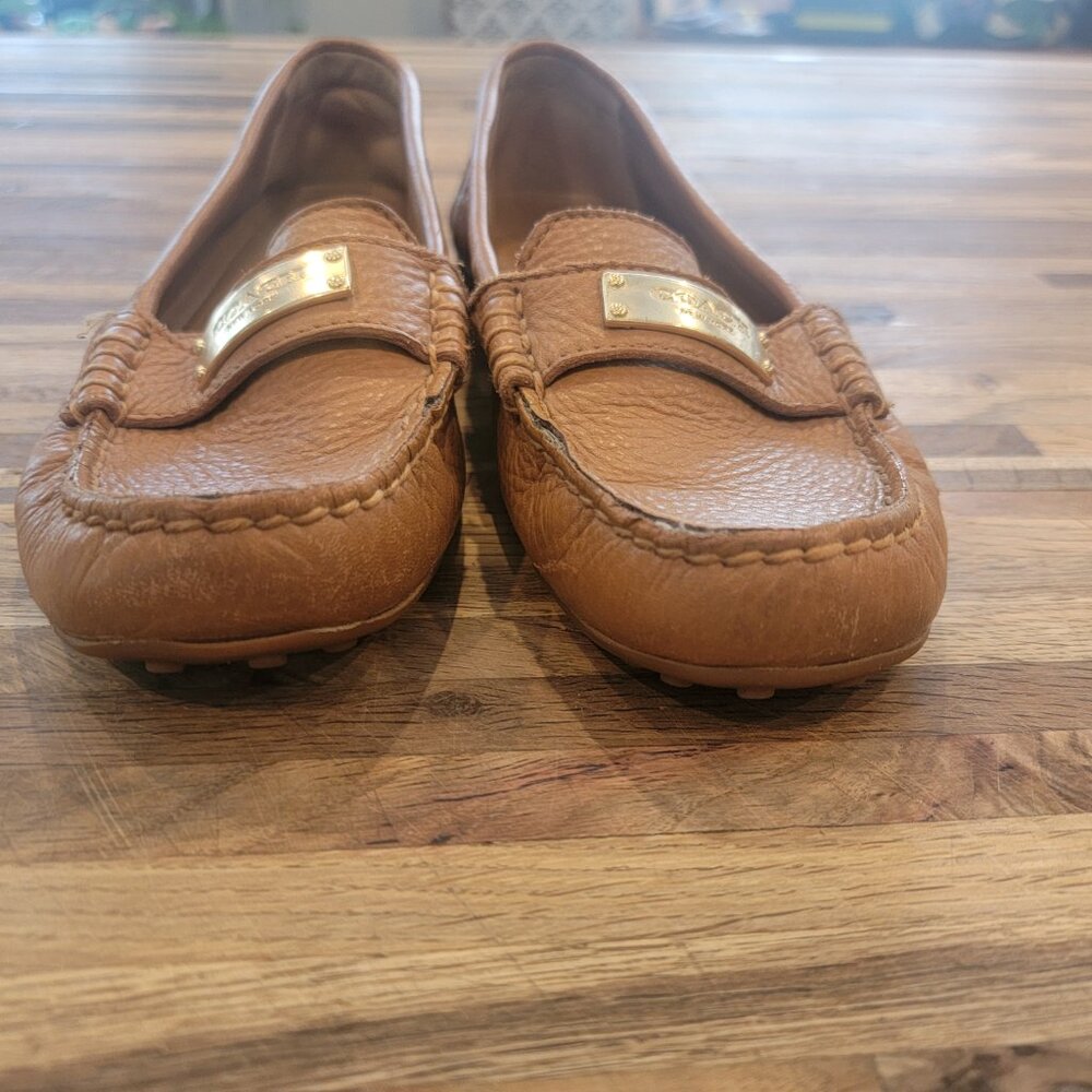 COACH Fredrica Pebble Grain Leather Loafers - Ginger - Picture 3 of 12